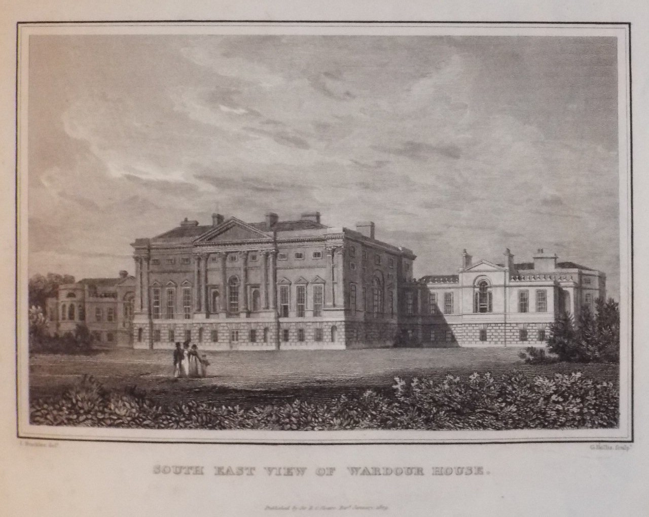 Print - South East View of Wardour House. - Hollis